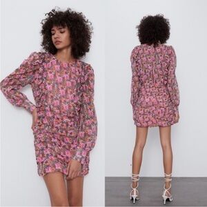 Zara Vibrant Pink Long Sleeve Dress